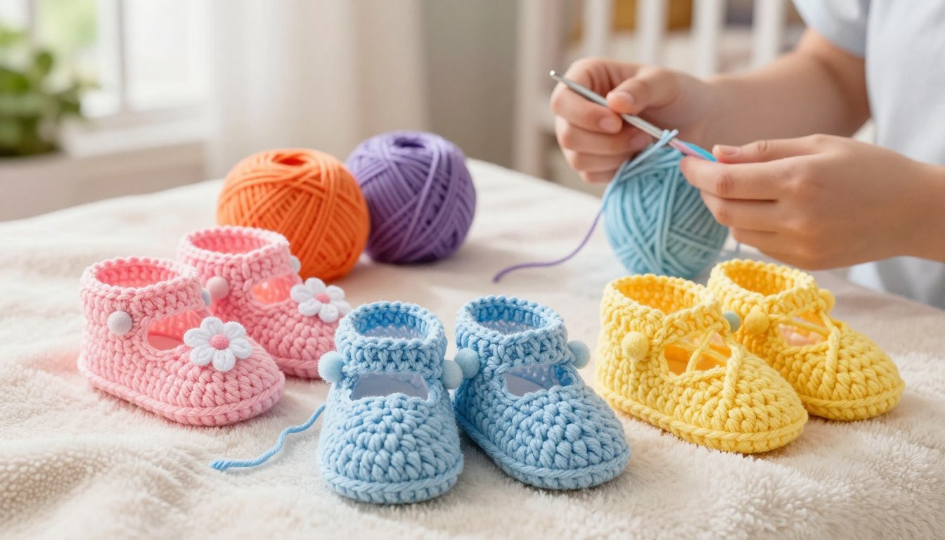 crochet baby shoes