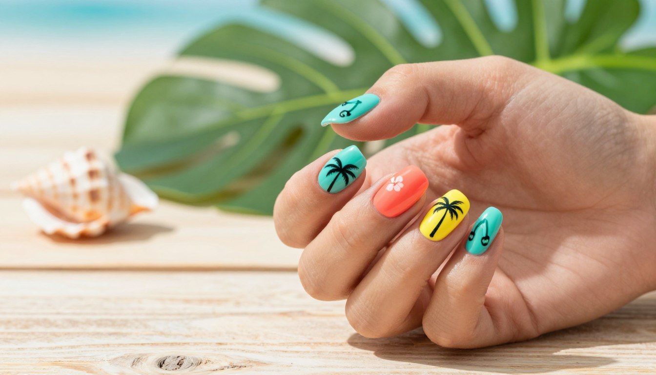 tropical nail art