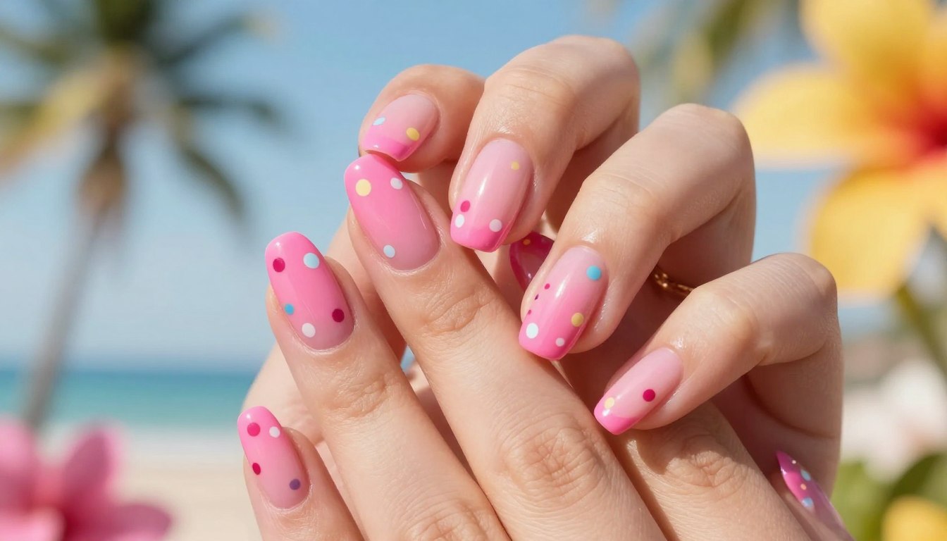 cute pink nails summer nails