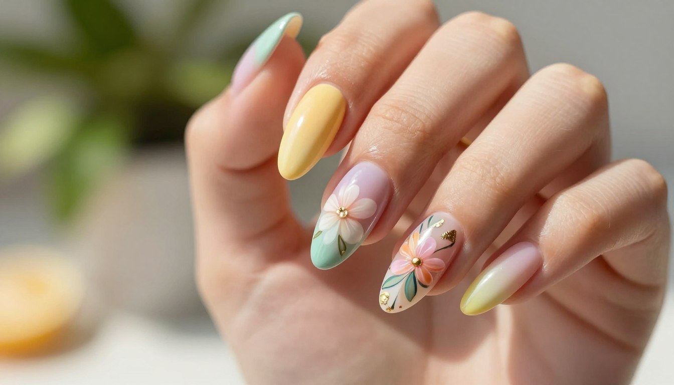 almond summer nails