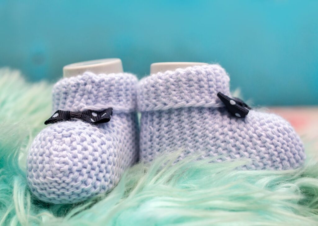 Close up of wool shoes